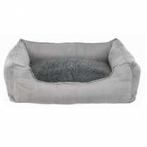 Лежак с бортиком и теплоотражающей вставкой Thermo Bed, 100 x70 см, серый