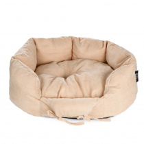 Лежак для собак и кошек круглый велюр 5,50х47см бежевый
