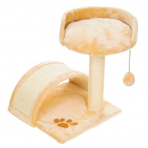 Дом-когтеточка для кошек AGOSTINO с лежанкой и игрушкой, бежевый, 35x35x43 см