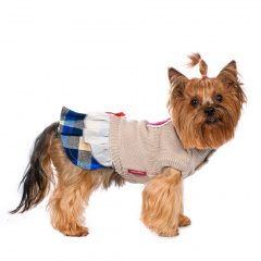 Платье-свитер для кошек и собак S бежевый (унисекс)