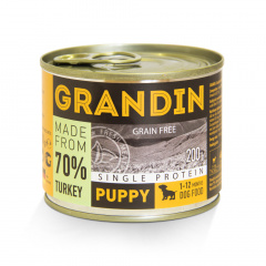 Puppy Влажный корм (консервы) для щенков всех пород, с индейкой и льняным маслом, 200 гр.