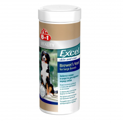 Excel Brewer`s Yeast for large breeds Кормовая добавка для крупных собак Пивные дрожжи, 80 таблеток