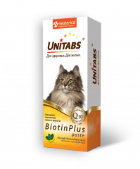 Витаминно-минеральный комплекс с биотином и таурином в форме пасты для здоровья шерсти и кожи у кошек, 120 мл