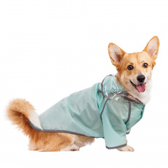 Дождевик для собак с капюшоном 3XL зеленый (унисекс)