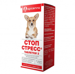 Стоп-стресс Таблетки успокоительные для собак мелких и средних пород до 30кг, 20 таблеток