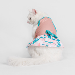 Платье для кошек и собак, XS, розово-голубое