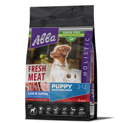 Fresh Meat Puppy Medium and Large сухой корм для щенков средних и крупных пород, с ягненком и индейкой, 3 кг