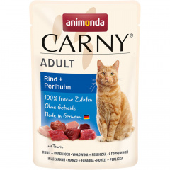 CARNY ADULT Влажный корм для взрослых кошек с говядиной и цесаркой, 85 г