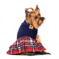 Платье-свитер с юбкой для собак XS синий (унисекс)