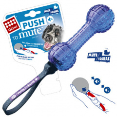 Игрушка для собак Push to Mute Гантеля с отключаемой пищалкой 18 см