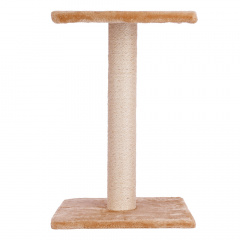 Когтеточка-столбик для кошек Colette на подставке с площадкой, бежевый, 38x38x60 см