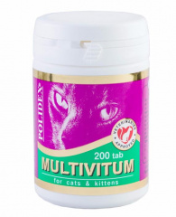 Мультивитум плюс Мультивитаминный комплекс для котят и кошек, 200 таблеток