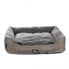 Лежак прямоугольный для кошек и собак, 75x65x20 см, размер L, серый