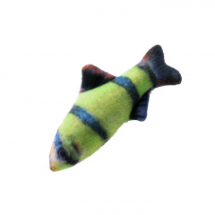 Игрушка для кошек Рыба Барбус суматранский зеленый с валерианой и кошачьей мятой 10 см