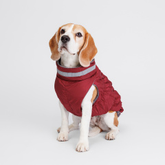 Куртка на молнии для собак, 2XL, бордовая
