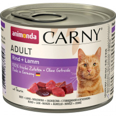 Carny Adult консервы для кошек старше 1 года, с говядиной и ягненком, 200 г