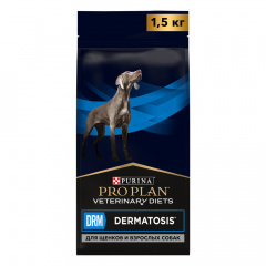 Veterinary Diets DRM Dermatosis сухой корм для щенков и взрослых собак при дерматозах и выпадении шерсти, 1,5 кг