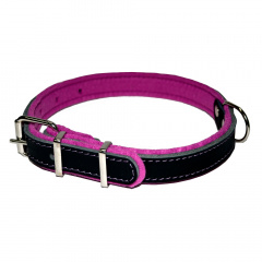 Ошейник для собак крупных пород, фетр черный-фиолетовый 40 - 54см х 2,5см
