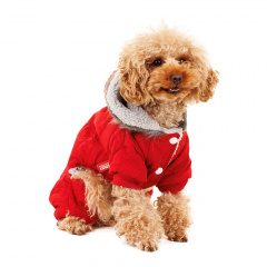 Комбинезон с капюшоном для собак XL красный (унисекс)
