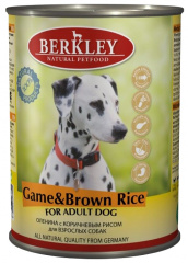 Консервы для взрослых собак, оленина с коричневым рисом, 400 г