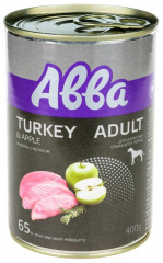 Premium Adult консервы для собак средних и крупных пород, с индейкой и яблоком, 400гр