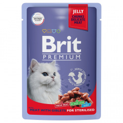 Premium пауч для взрослых стерилизованных кошек мясное ассорти с потрошками, 85 гр