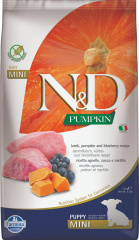 N&D PUMPKIN сухой корм для щенков мелких пород, с ягненком, тыквой и черникой, 2,5кг