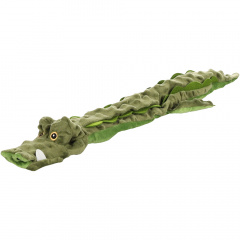 Игрушка плюшевая без наполнителя с пищалкой для собак Крокодил Ruben, 20х60 см, зеленая
