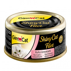 GimCat ShinyCat Filet Консервы для кошек из цыпленка с креветками, 70 г