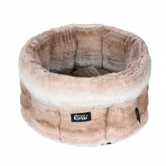 Лежак круглый для собак и кошек мелких пород, 35х20 см, бежевый