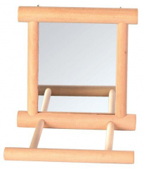 Зеркало для птиц с деревянной жердочкой 9 см
