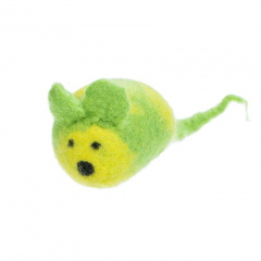 Игрушка для кошек Мышь шерстяная Эмма (желто-зеленая) 6 см
