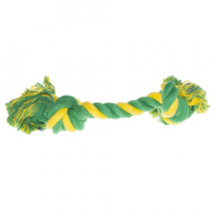 Игрушка для собак Веревка с 2 узлами зеленый с желтым 35 см