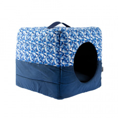 Дом-куб Кристалл №1 для кошек и собак мелких и средних пород, 35х35х35 см, синий