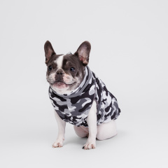 Куртка на молнии для собак породы французский бульдог, размер 3, черно-белый камуфляж