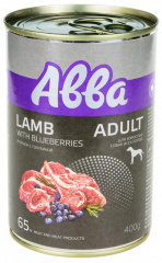 Premium Adult консервы для собак средних и крупных пород, с ягненком и голубикой, 400гр