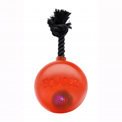 Игрушка Хаген, серия Bomber, Мяч светящийся с ручкой на веревке  оранжевый, 17см