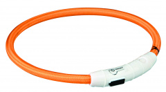 Мигающее кольцо для собак USB, M–L: 45 см/ф 7 мм, нейлон,оранжевый, USB
