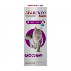 Плюс Капли инсектицидные для кошек 6,25-12,5 кг, 500 мг