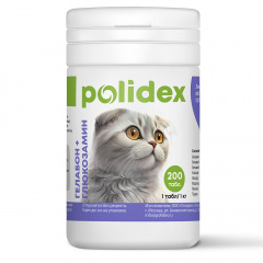 Гелабон плюс Кормовая добавка с глюкозамином для укрепления связок, суставов и хрящей у кошек, 200 таблеток