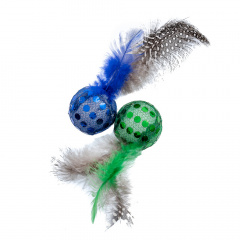 Игрушка для кошек Мячики с перьями