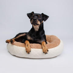 Лежак круглый для собак и кошек, 50x10 см, бежевый