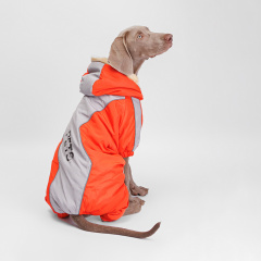 Комбинезон с капюшоном для собак, 3XL, оранжево-серый