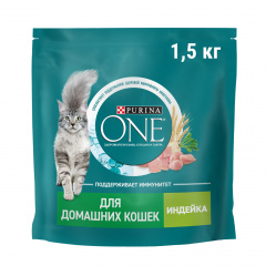 Housecat сухой корм для взрослых кошек при домашнем образе жизни с индейкой и цельными злаками, 1,5 кг