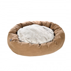 Лежак овальный для собак и кошек мелких и средних пород, 100х70х23 см, бежевый