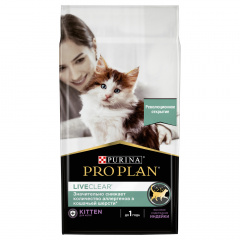 LiveClear Kitten сухой корм для котят для снижения количество аллергенов в шерсти с индейкой, 1,4 кг