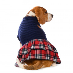 Платье-свитер с юбкой для собак 2XL синий (унисекс)