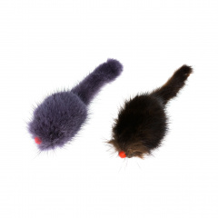 Игрушка для кошек Мышь гремящая с норкой, 2штх11см