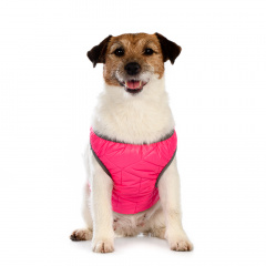 Шлейка с отражающей лентой для собак S, розовая