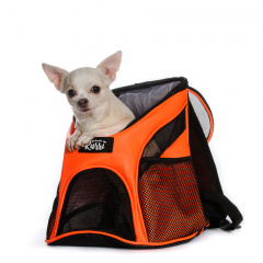 Рюкзак переноска для кошек и собак, оранжевый, 35х25х31 см